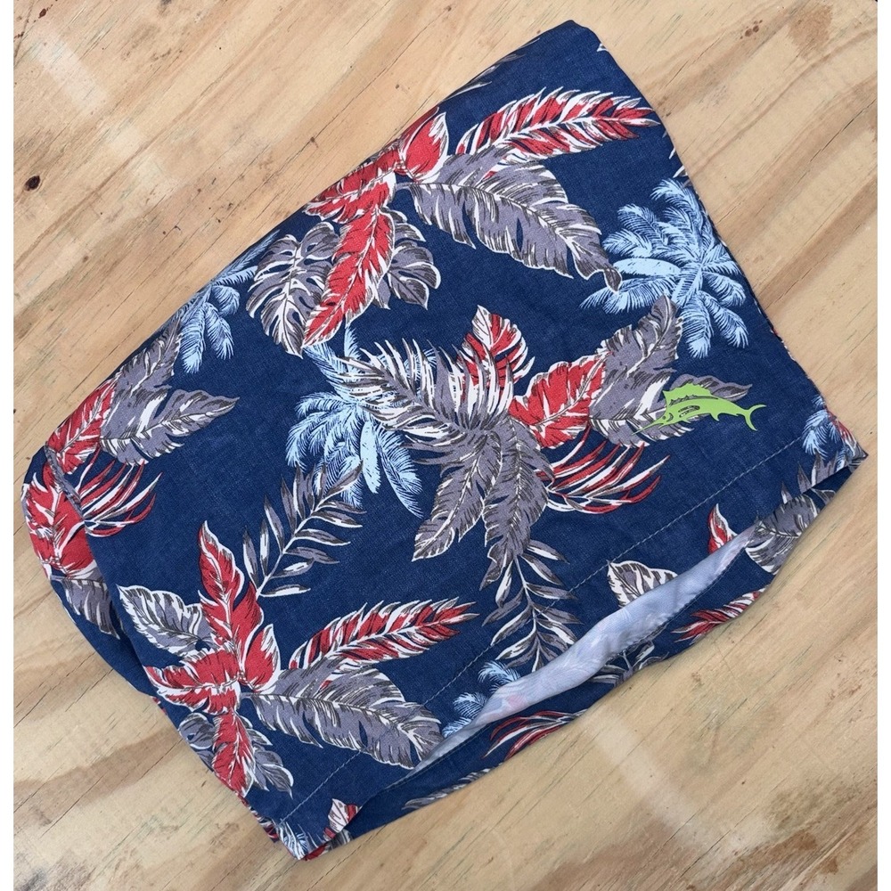 Tommy Bahama Lined Swim Trunks Mens Large Floral Hawaiian Board Shorts 6"